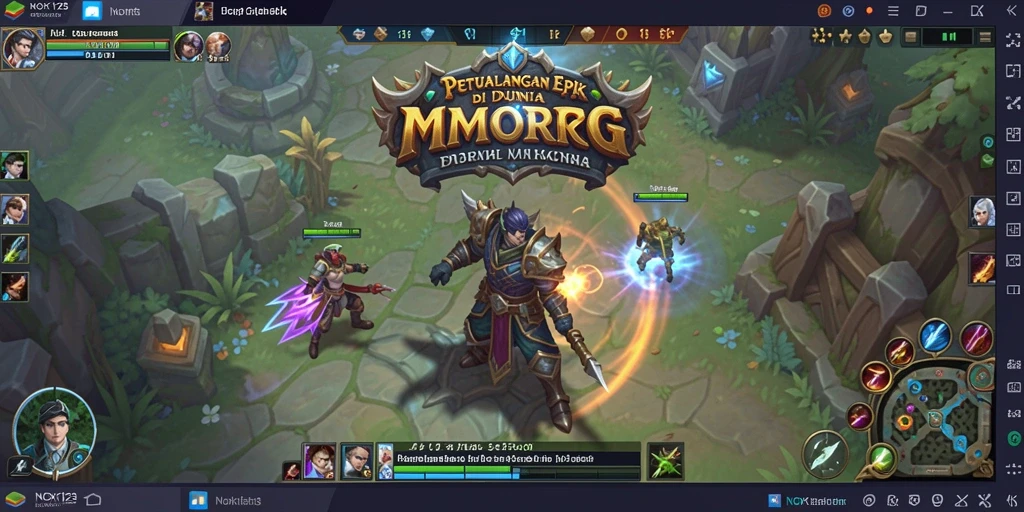 Screenshot gameplay NOX123 menampilkan aksi mendebarkan di dunia MMORPG.