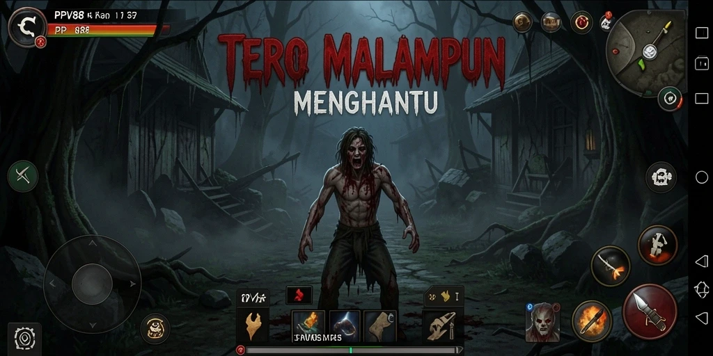 Screenshot utama PPV88 menampilkan suasana horor yang mencekam dan gameplay yang menegangkan.