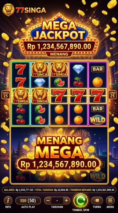 Tampilan antarmuka 77singa yang user-friendly.